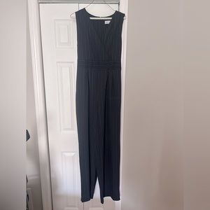 Emma & Michele. Navy blue pinstripe jumpsuit. Size 8